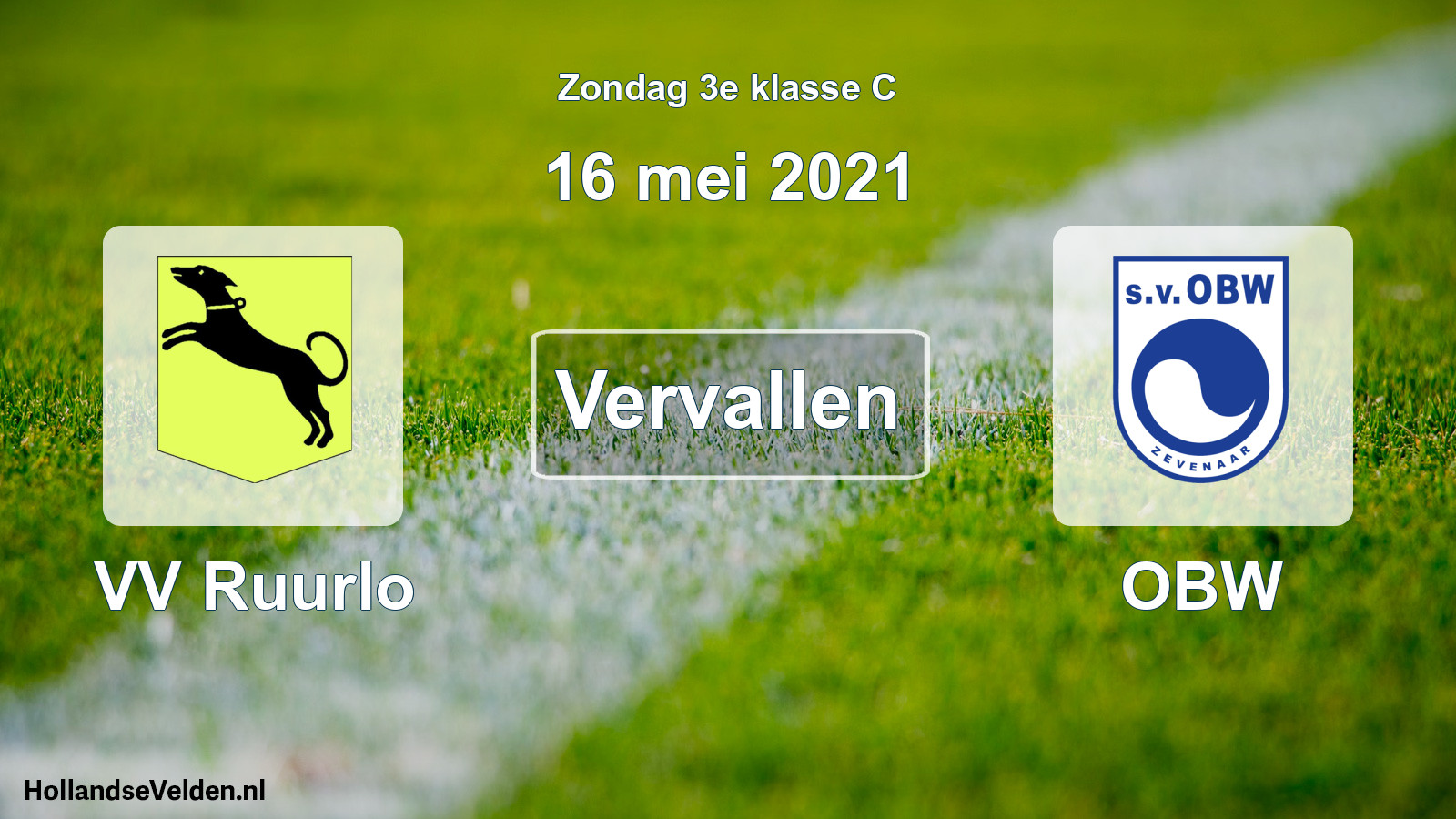 Scheduled Match: VV Ruurlo - OBW (16 May 2021)