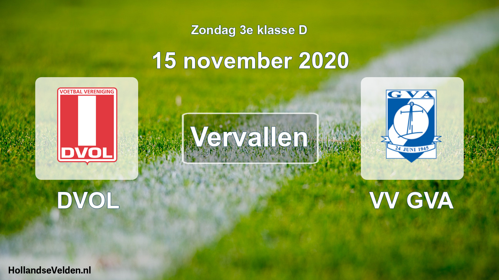 Scheduled Match: DVOL - VV GVA (15 November 2020)