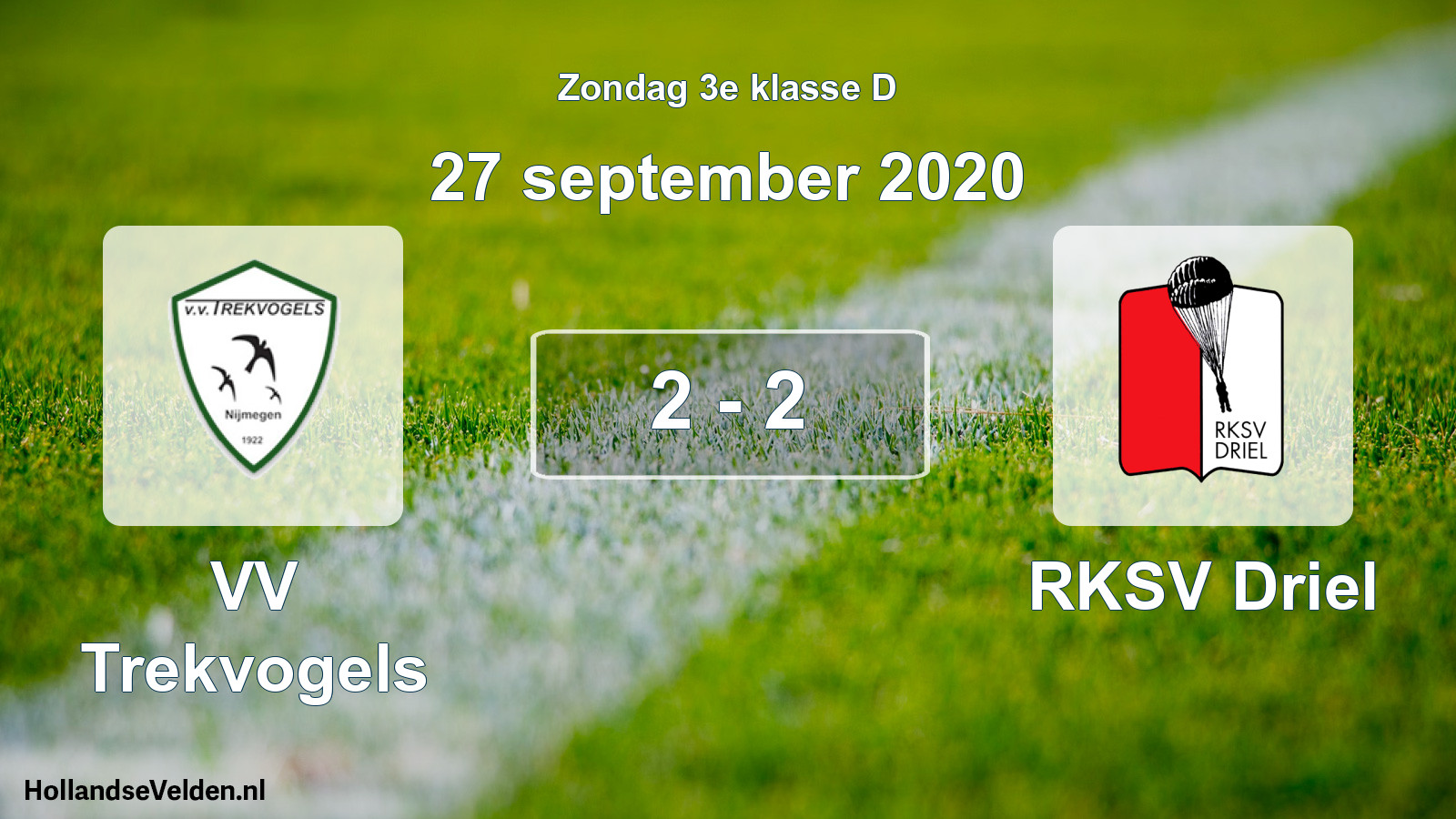 Total number of matches played: VV Trekvogels - RKSV Driel 2 - 2 (27 September 2020)