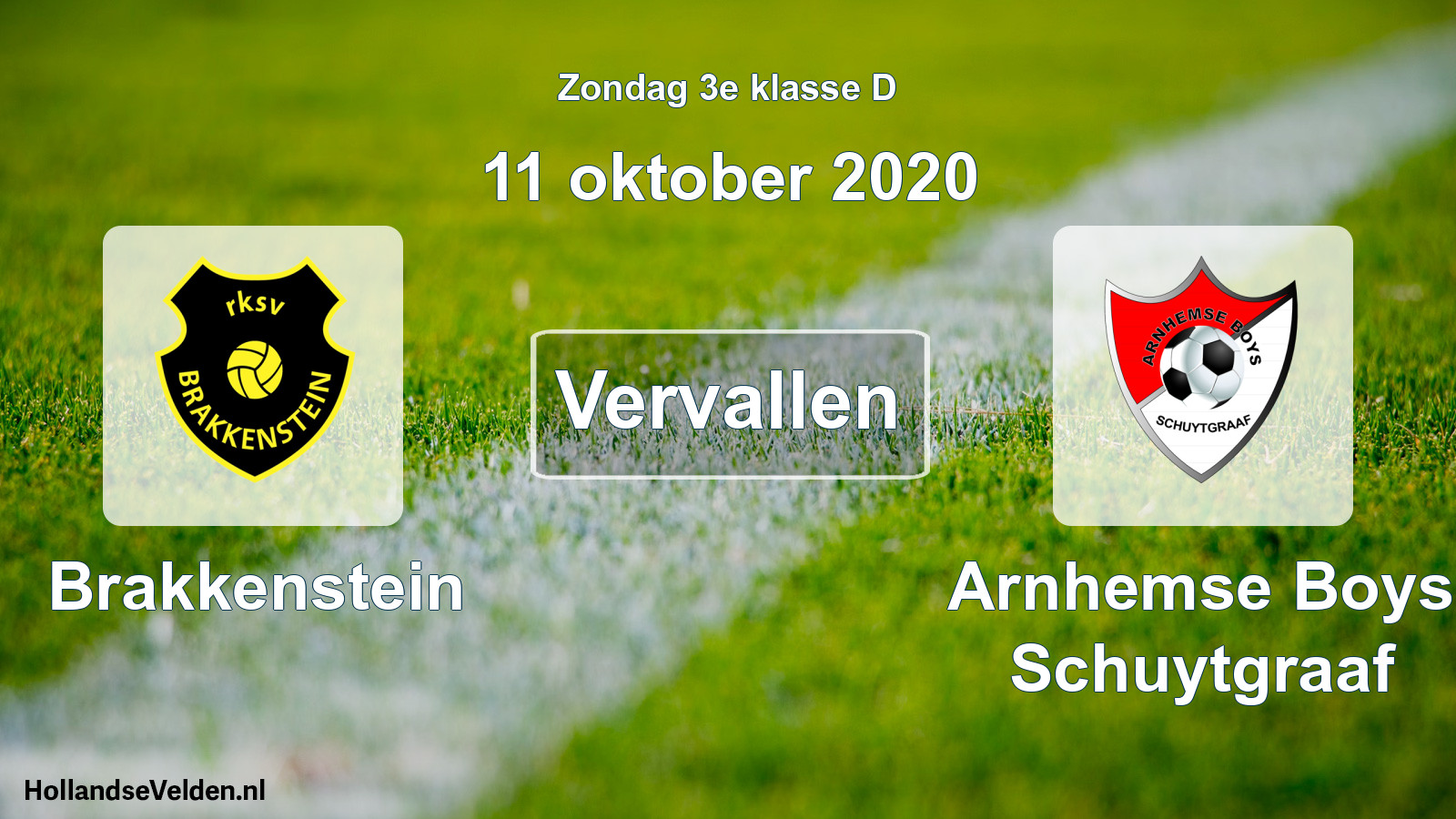 Scheduled Match: Brakkenstein - Arnhemse Boys Schuytgraaf (11 October 2020)