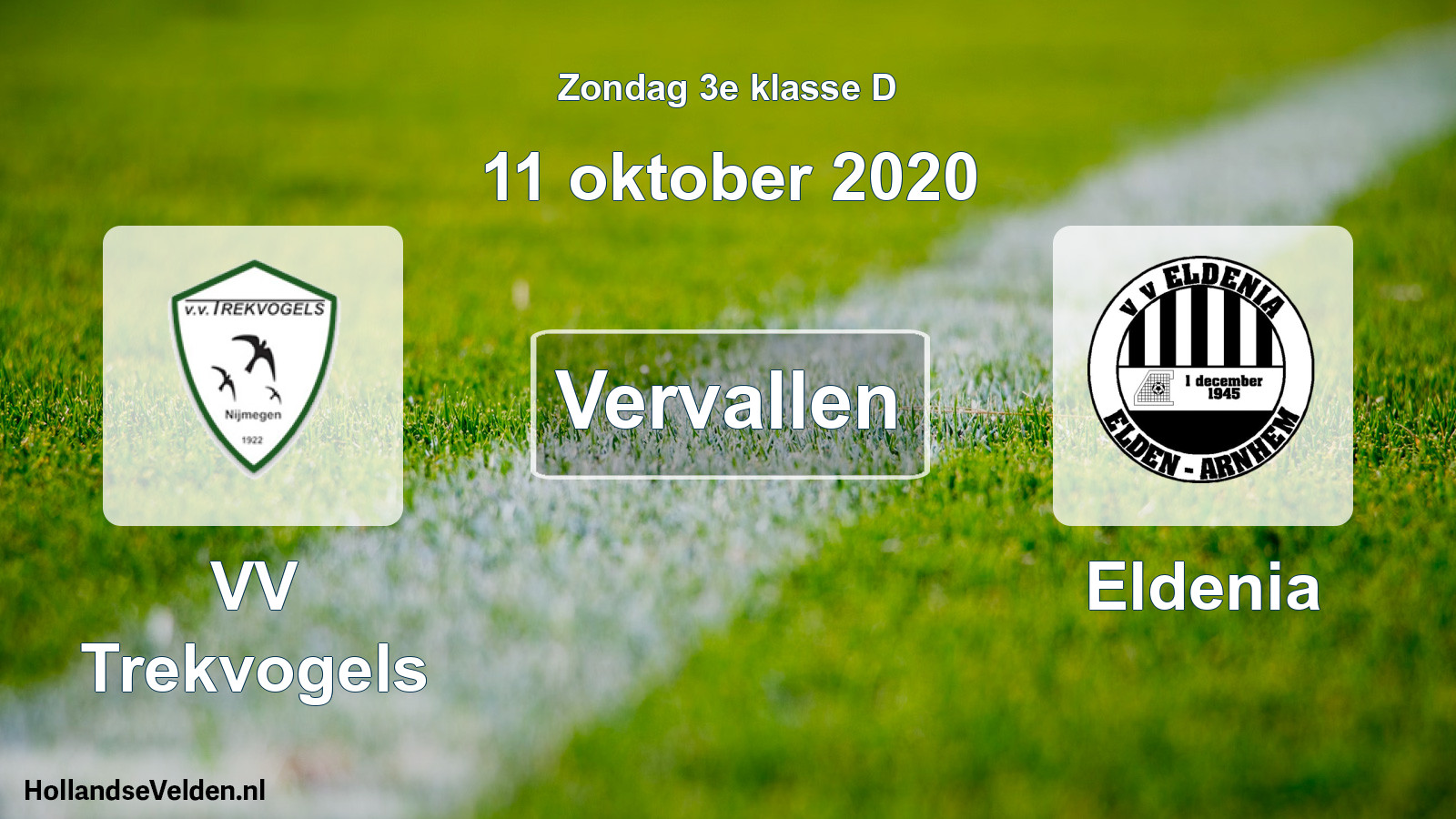 Scheduled Match: VV Trekvogels - Eldenia (11 October 2020)