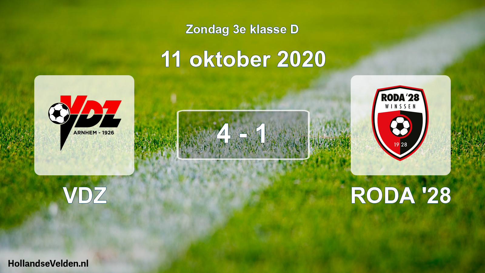 Total number of matches played: VDZ - RODA '28 4 - 1 (11 October 2020)