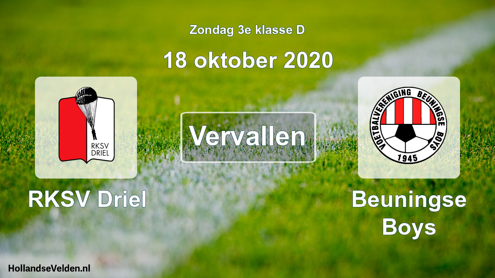Scheduled Match: RKSV Driel - Beuningse Boys (18 October 2020)