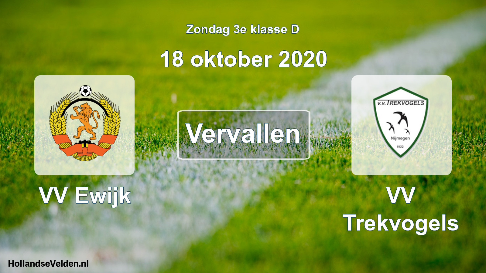 Scheduled Match: VV Ewijk - VV Trekvogels (18 October 2020)