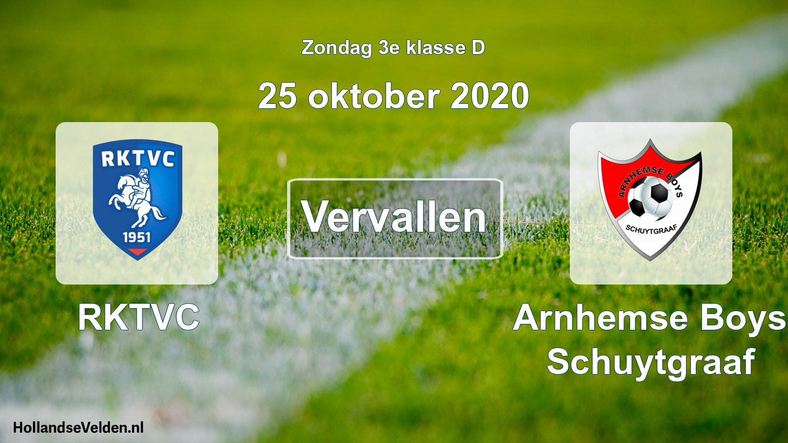 Scheduled Match: RKTVC - Arnhemse Boys Schuytgraaf (25 October 2020)