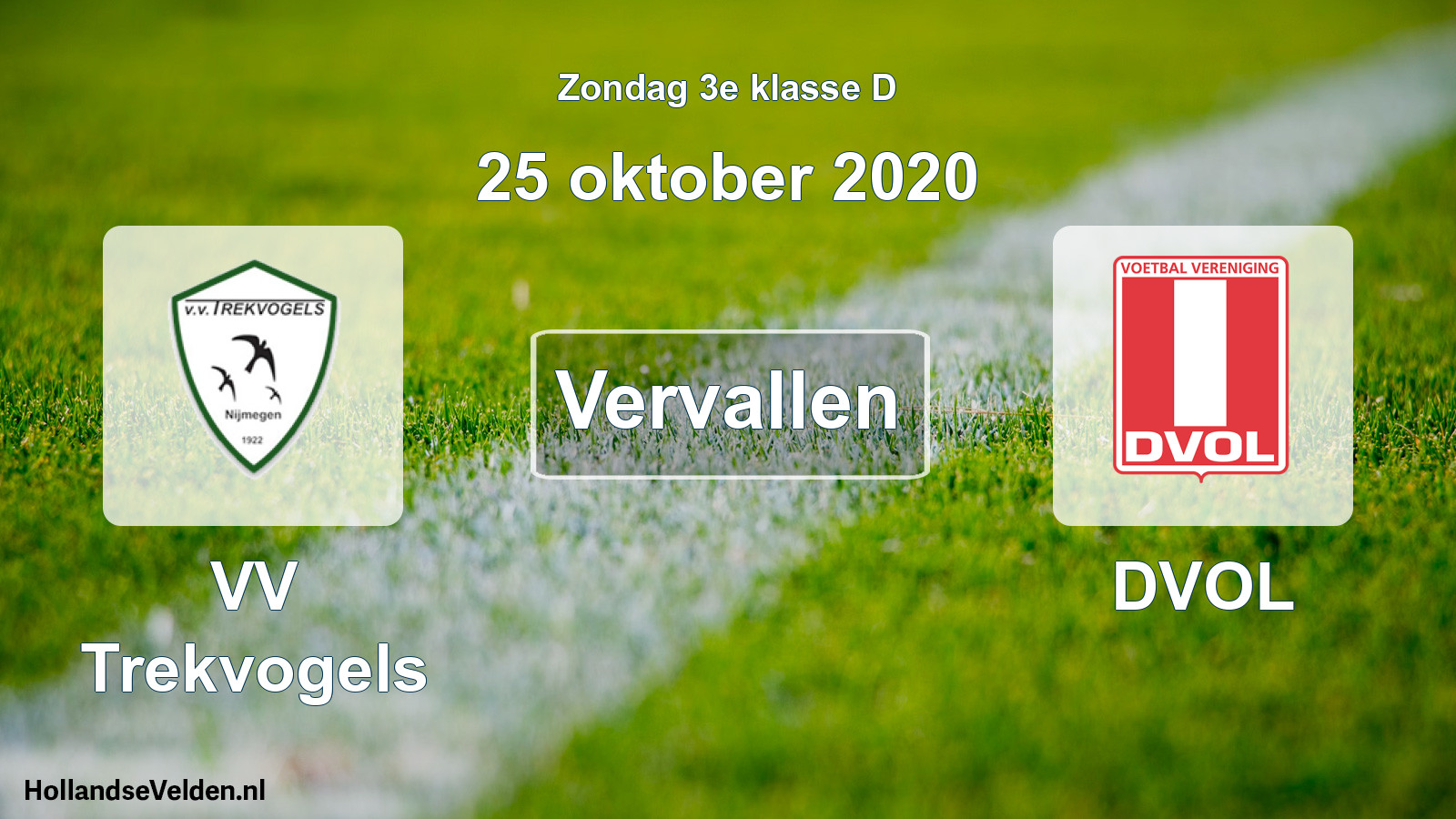Scheduled Match: VV Trekvogels - DVOL (25 October 2020)