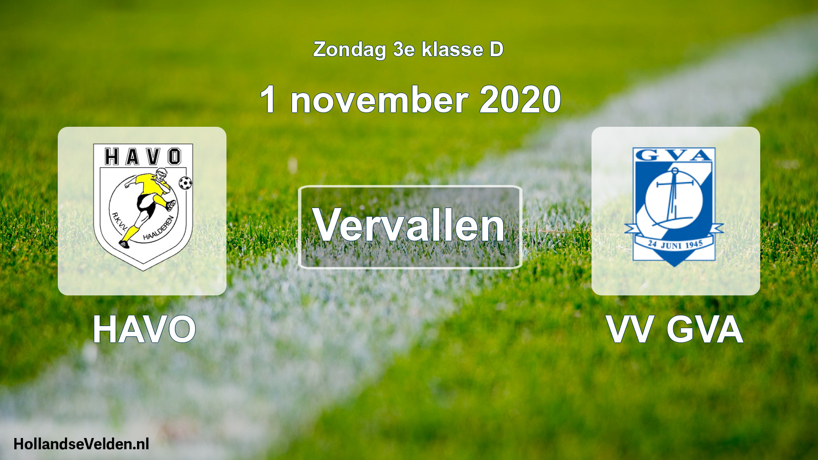 Scheduled Match: HAVO - VV GVA (1 November 2020)