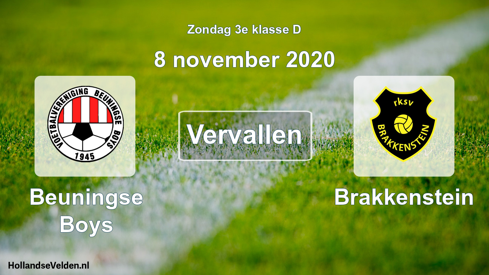 Scheduled Match: Beuningse Boys - Brakkenstein (8 November 2020)