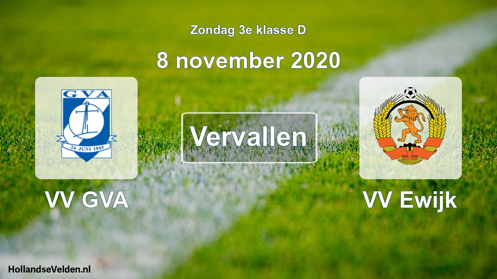 Scheduled Match: VV GVA - VV Ewijk (8 November 2020)