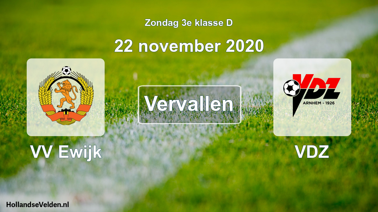 Scheduled Match: VV Ewijk - VDZ (22 November 2020)