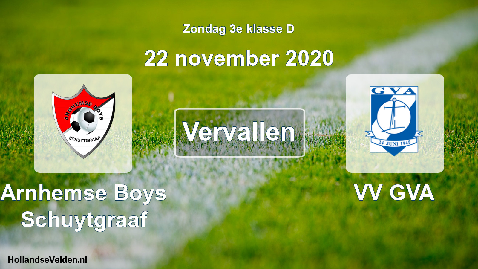 Scheduled Match: Arnhemse Boys Schuytgraaf - VV GVA (22 November 2020)
