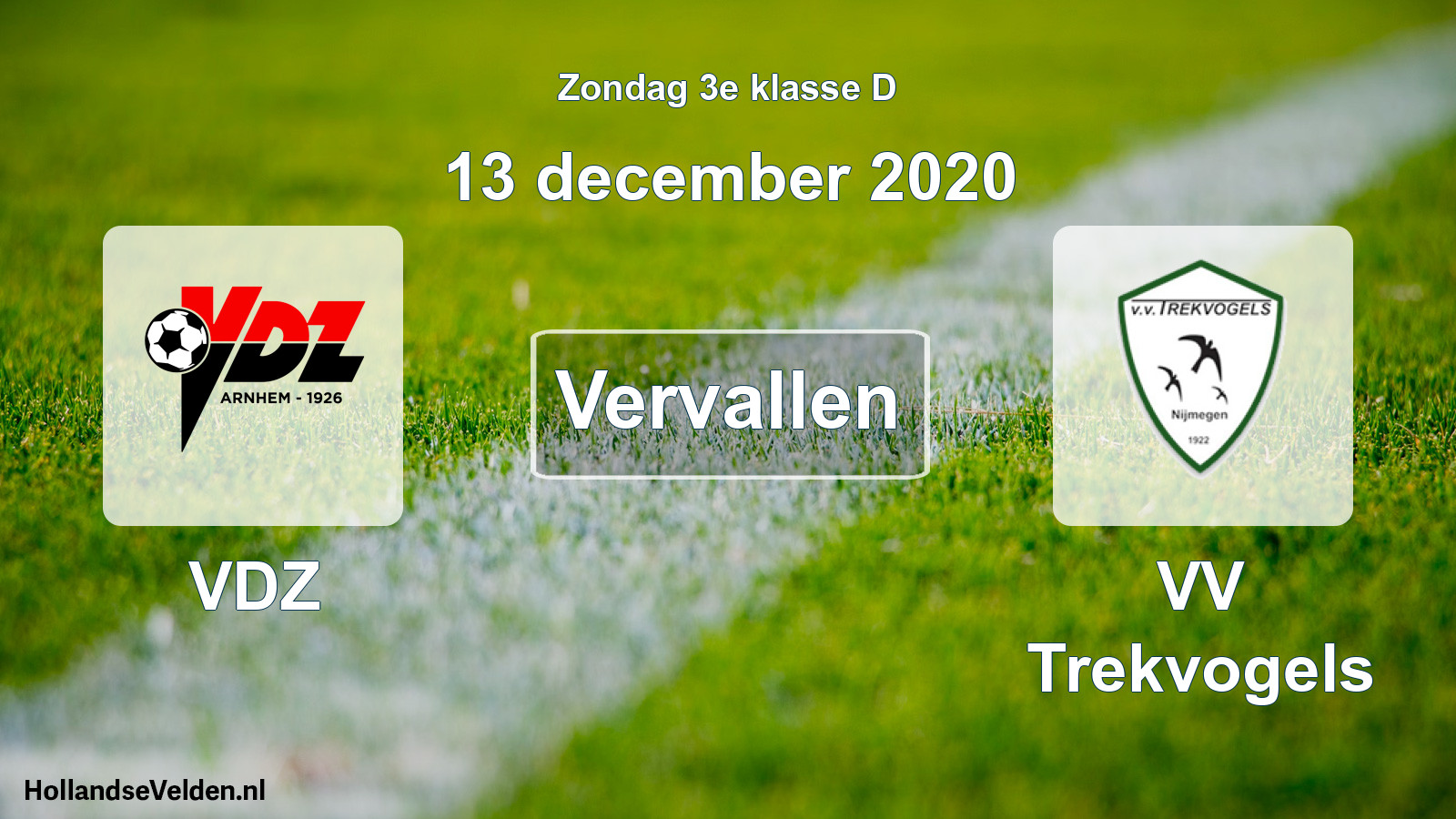 Scheduled Match: VDZ - VV Trekvogels (13 December 2020)