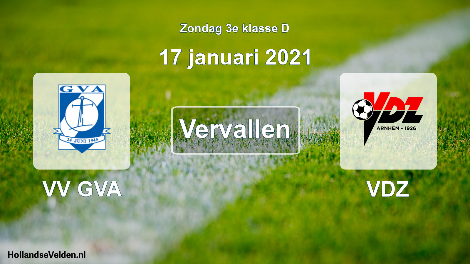 Scheduled Match: VV GVA - VDZ (17 January 2021)