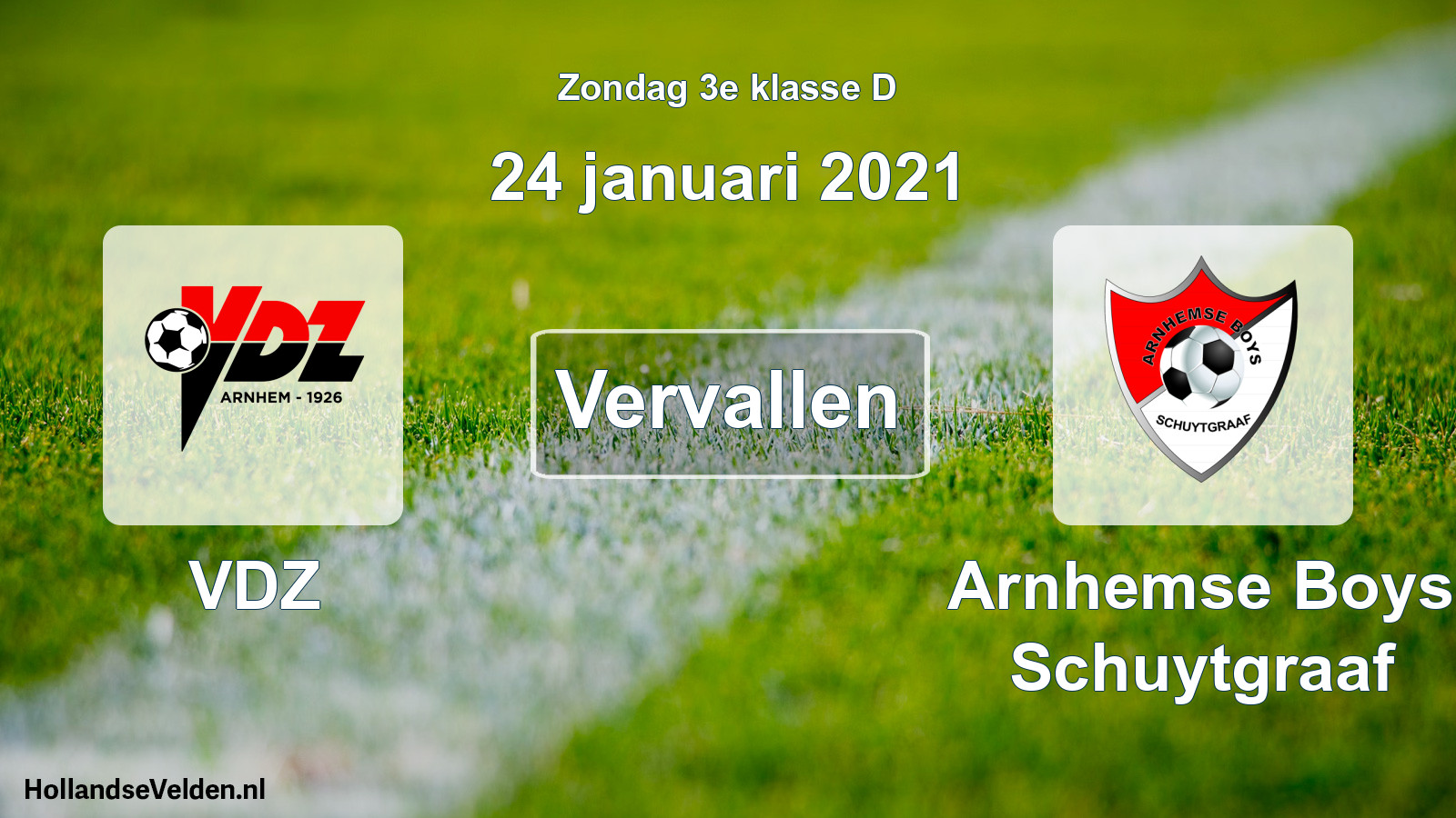 Scheduled Match: VDZ - Arnhemse Boys Schuytgraaf (24 January 2021)