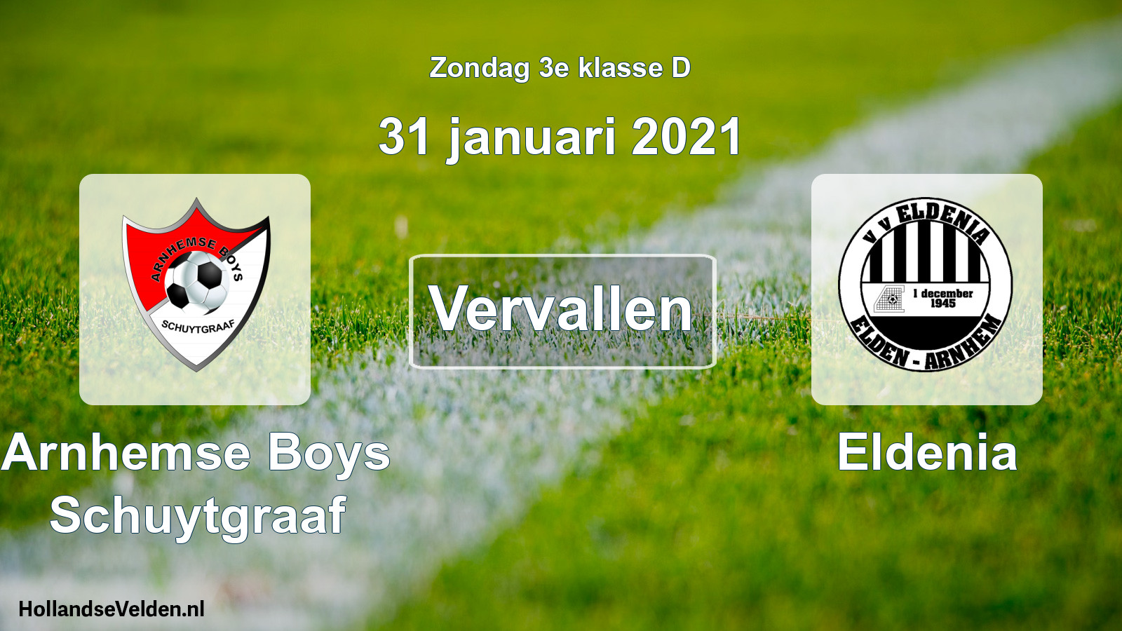 Scheduled Match: Arnhemse Boys Schuytgraaf - Eldenia (31 January 2021)