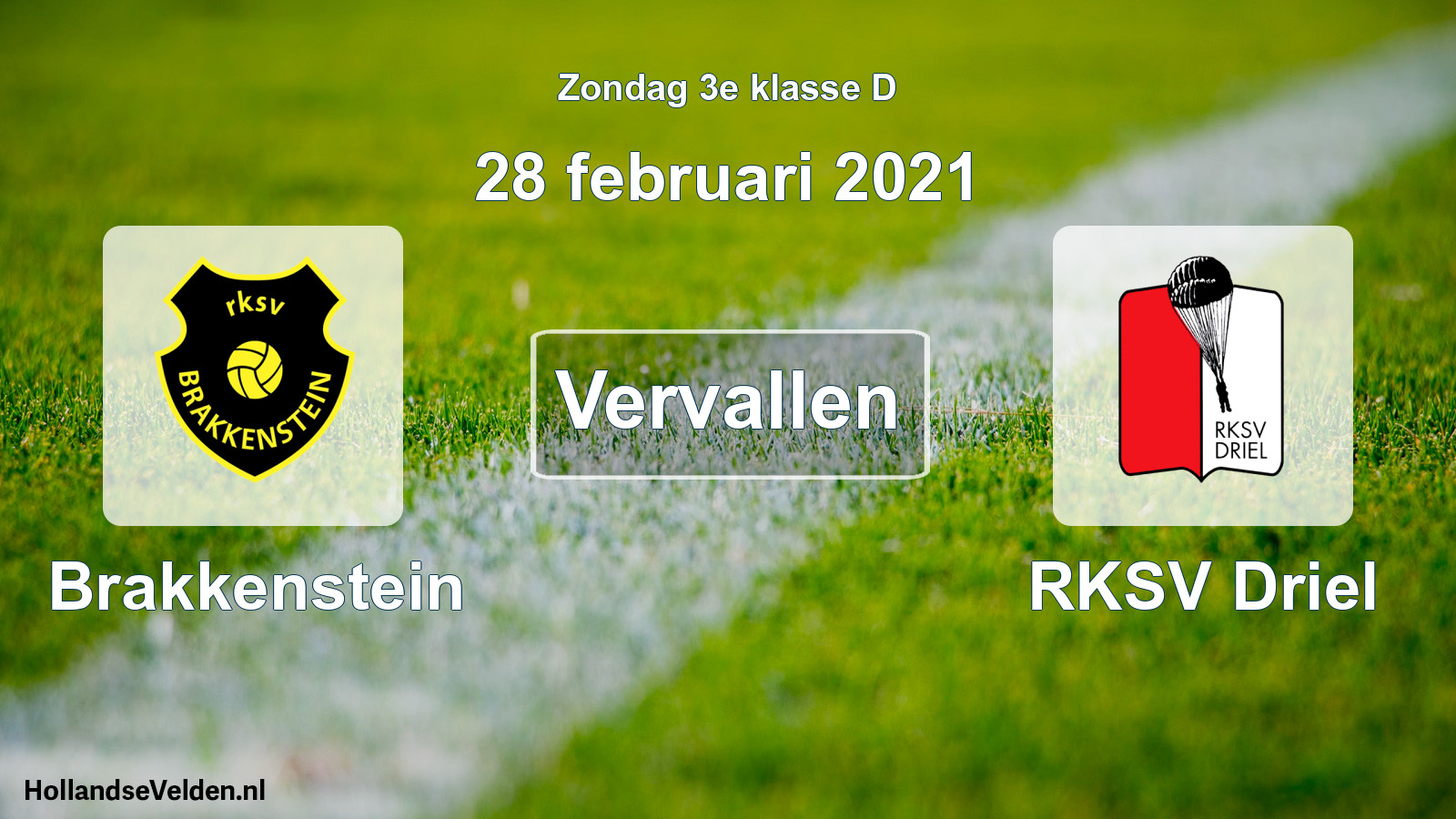 Scheduled Match: Brakkenstein - RKSV Driel (28 February 2021)