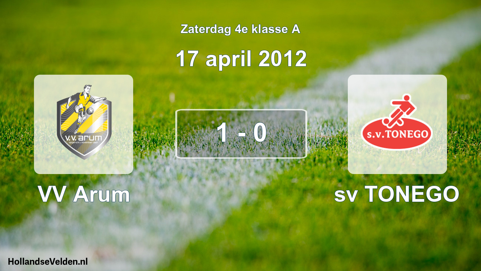 Total number of matches played: VV Arum - sv TONEGO 1 - 0 (17 April 2012)