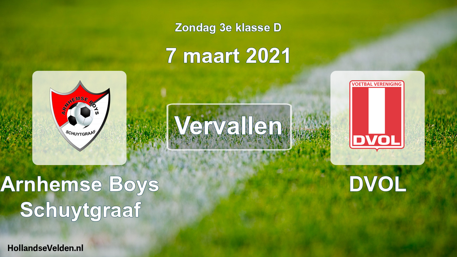 Scheduled Match: Arnhemse Boys Schuytgraaf - DVOL (7 March 2021)