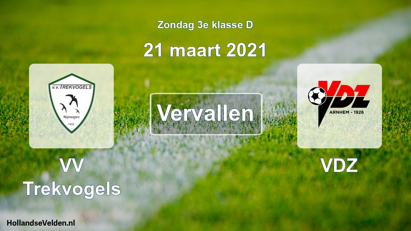 Scheduled Match: VV Trekvogels - VDZ (21 March 2021)