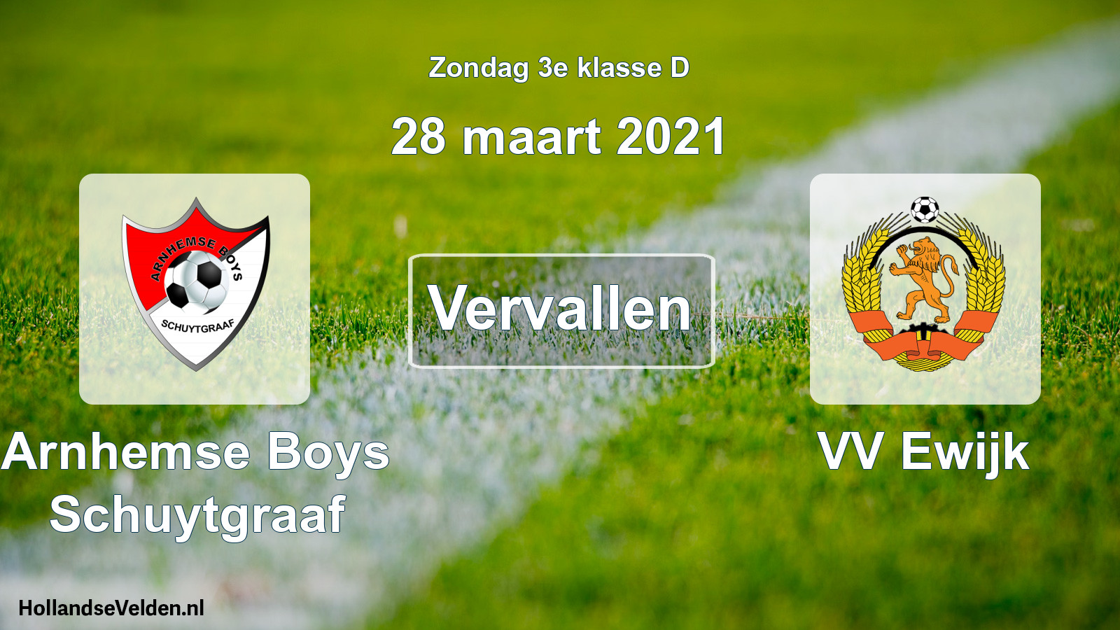 Scheduled Match: Arnhemse Boys Schuytgraaf - VV Ewijk (28 March 2021)