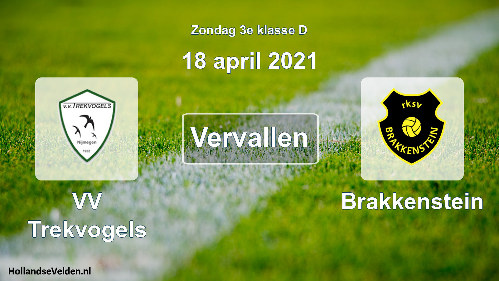 Scheduled Match: VV Trekvogels - Brakkenstein (18 April 2021)