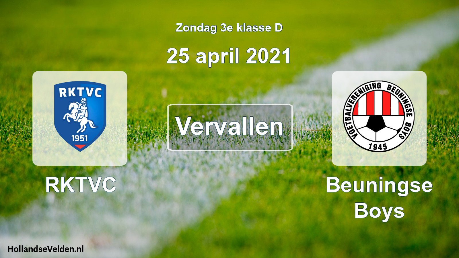 Scheduled Match: RKTVC - Beuningse Boys (25 April 2021)