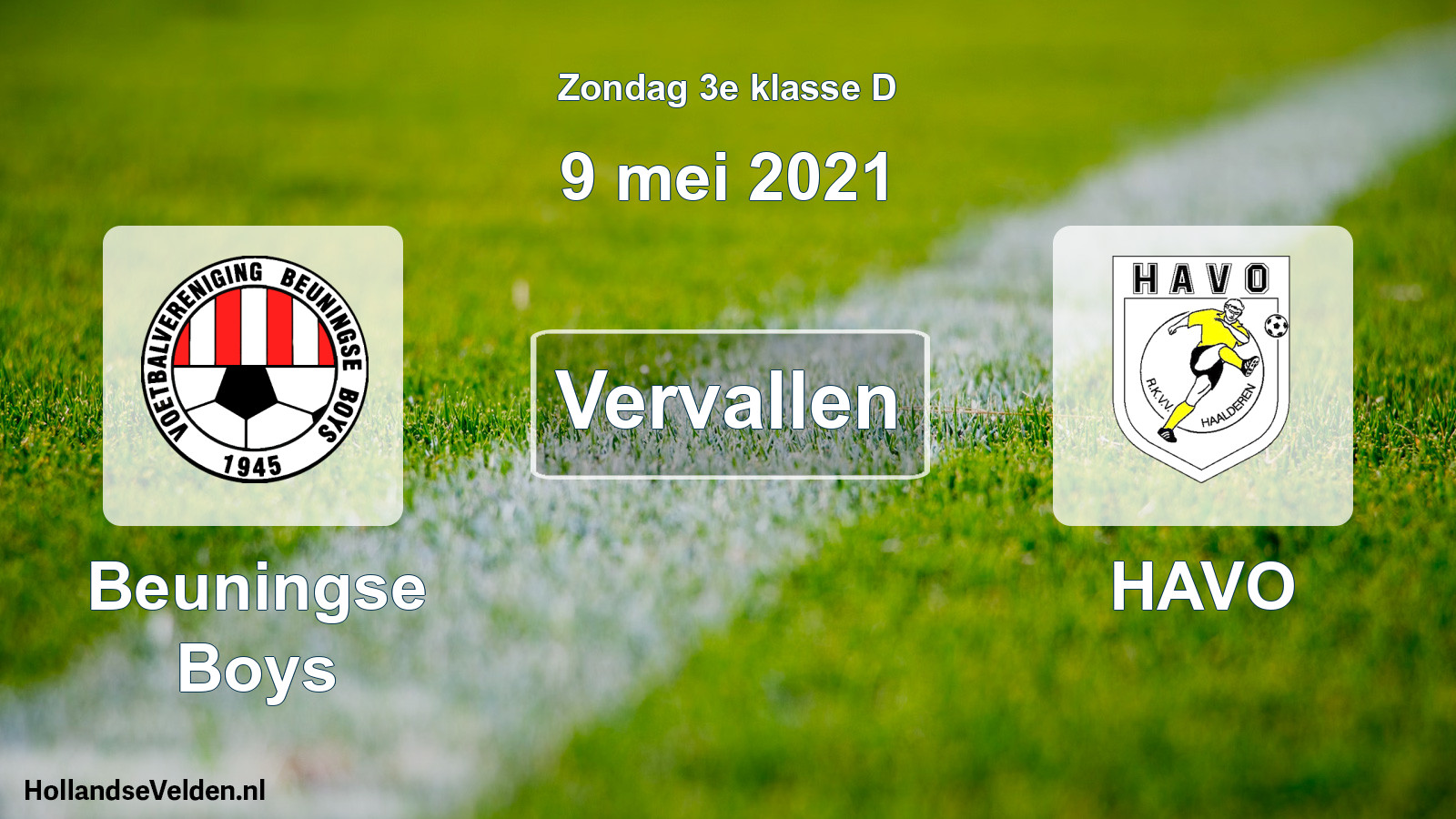 Scheduled Match: Beuningse Boys - HAVO (9 May 2021)