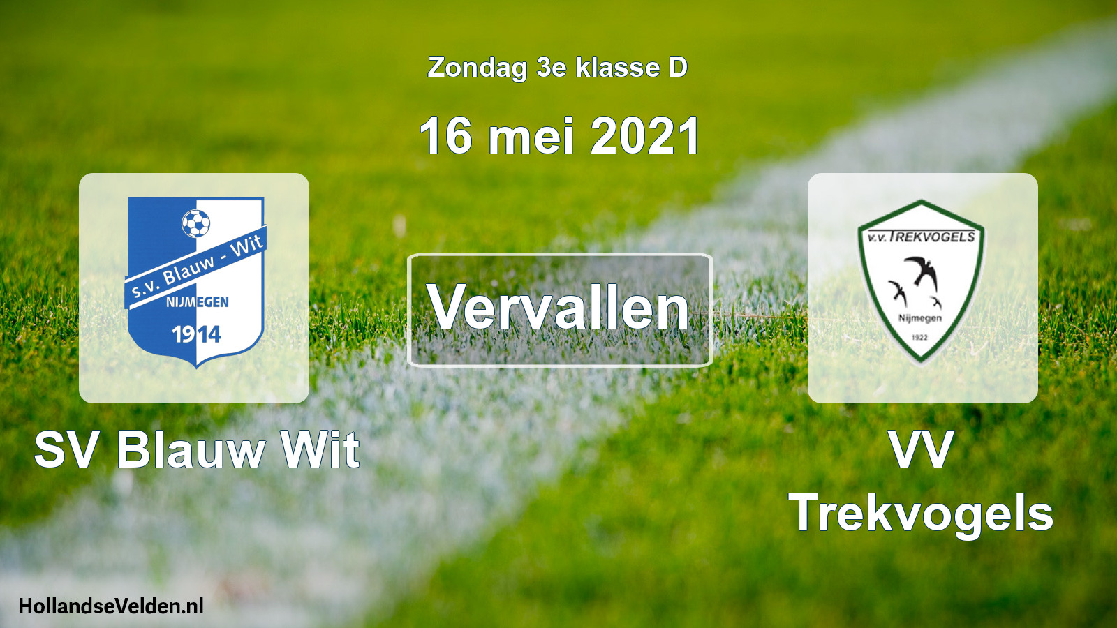 Scheduled Match: SV Blauw Wit - VV Trekvogels (16 May 2021)