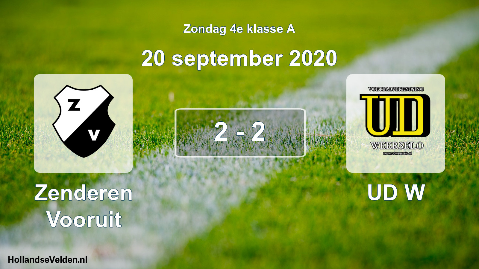 Total number of matches played: Zenderen Vooruit - UD W 2 - 2 (20 September 2020)