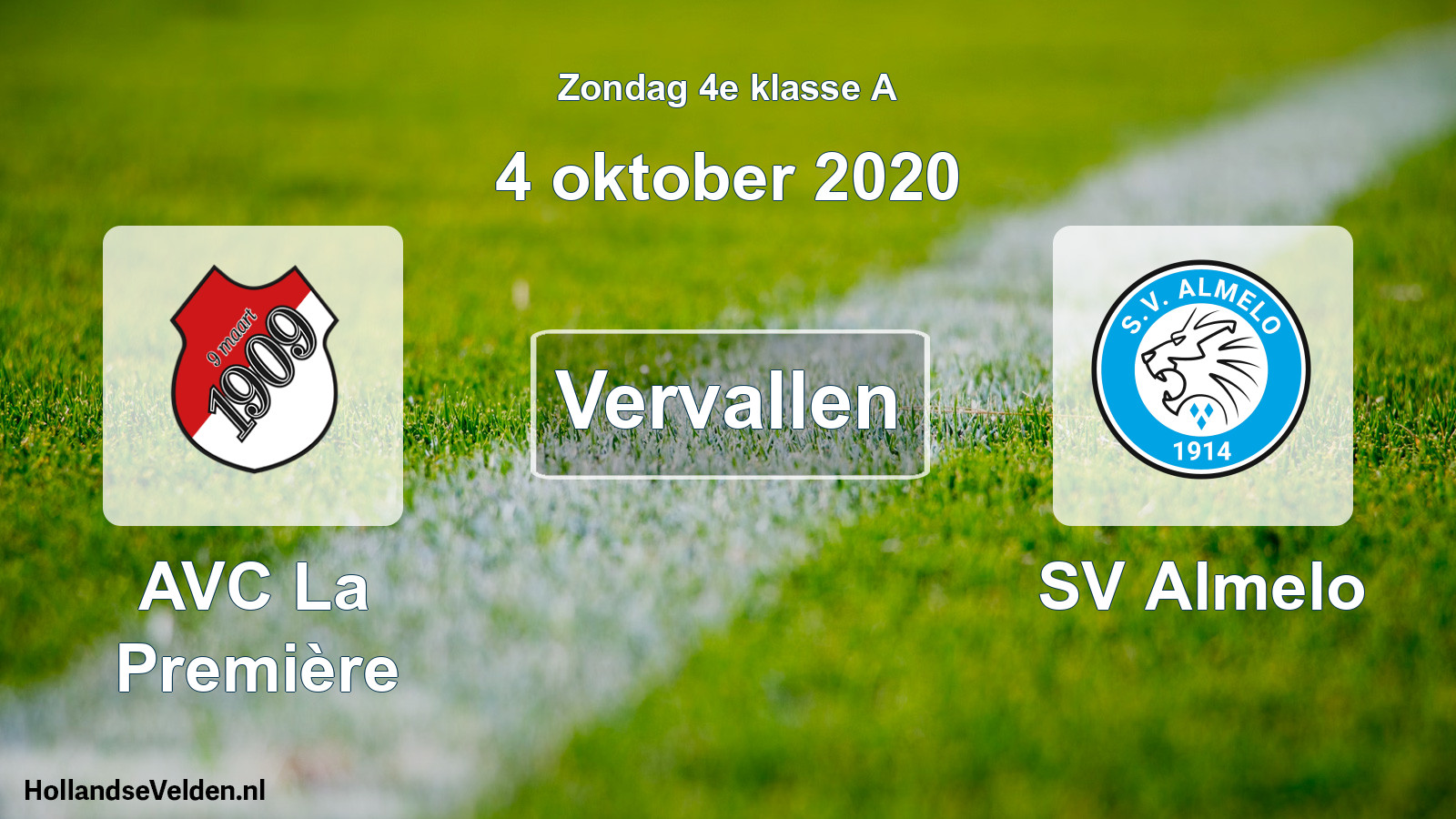 Scheduled Match: AVC La Première - SV Almelo (4 October 2020)