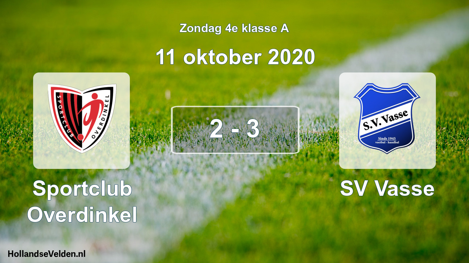 Total number of matches played: Sportclub Overdinkel - SV Vasse 2 - 3 (11 October 2020)