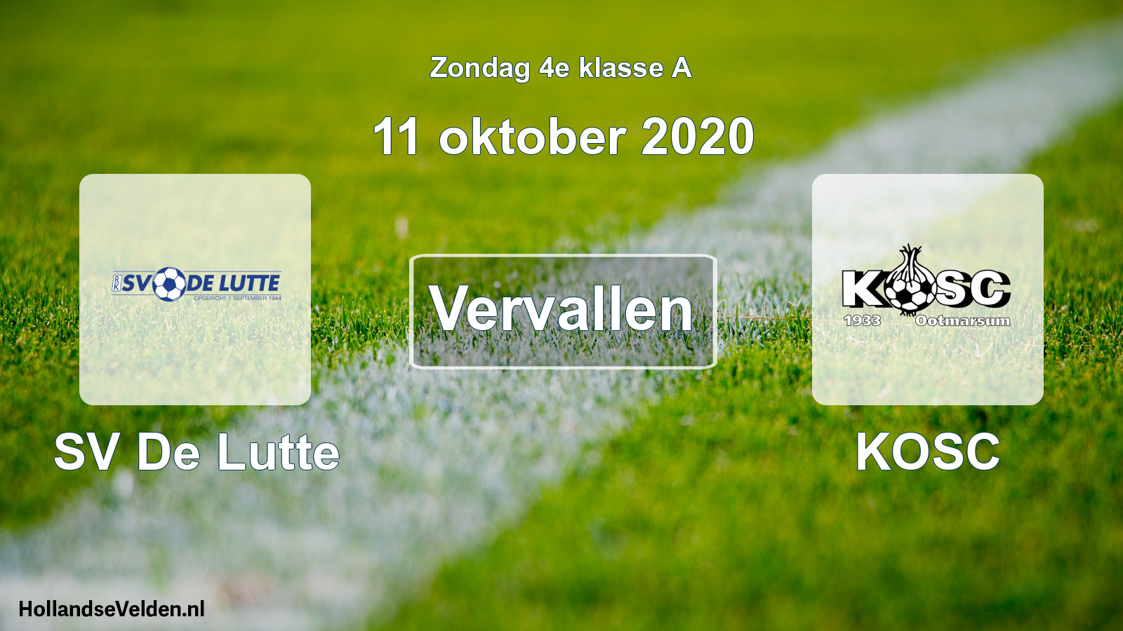 Scheduled Match: SV De Lutte - KOSC (11 October 2020)