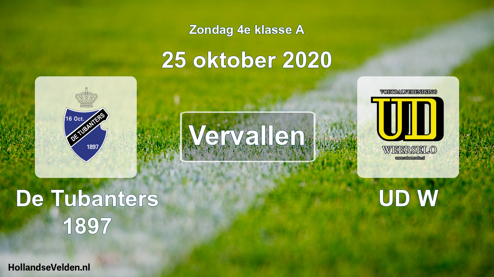 Scheduled Match: De Tubanters 1897 - UD W (25 October 2020)