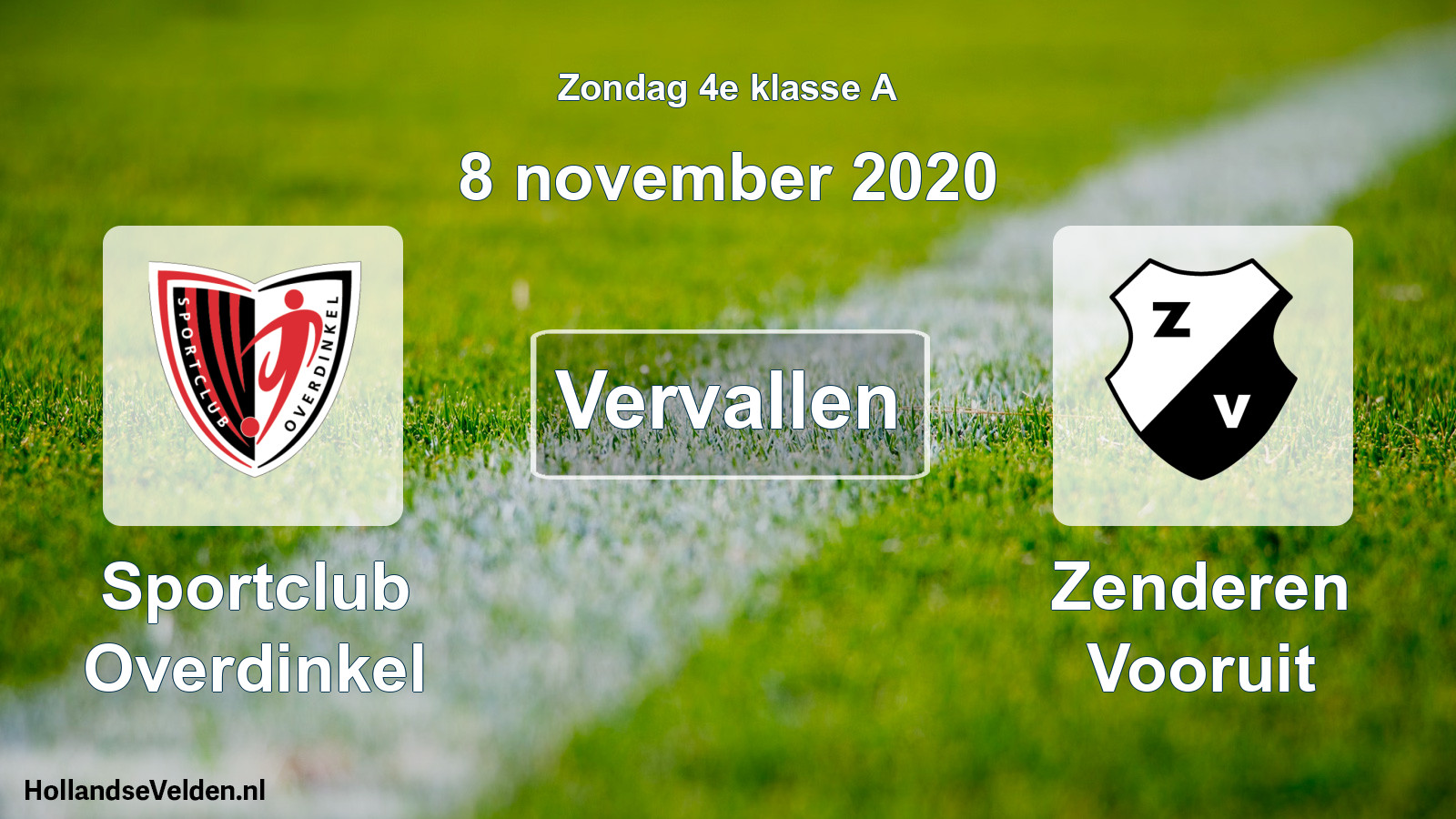 Scheduled Match: Sportclub Overdinkel - Zenderen Vooruit (8 November 2020)