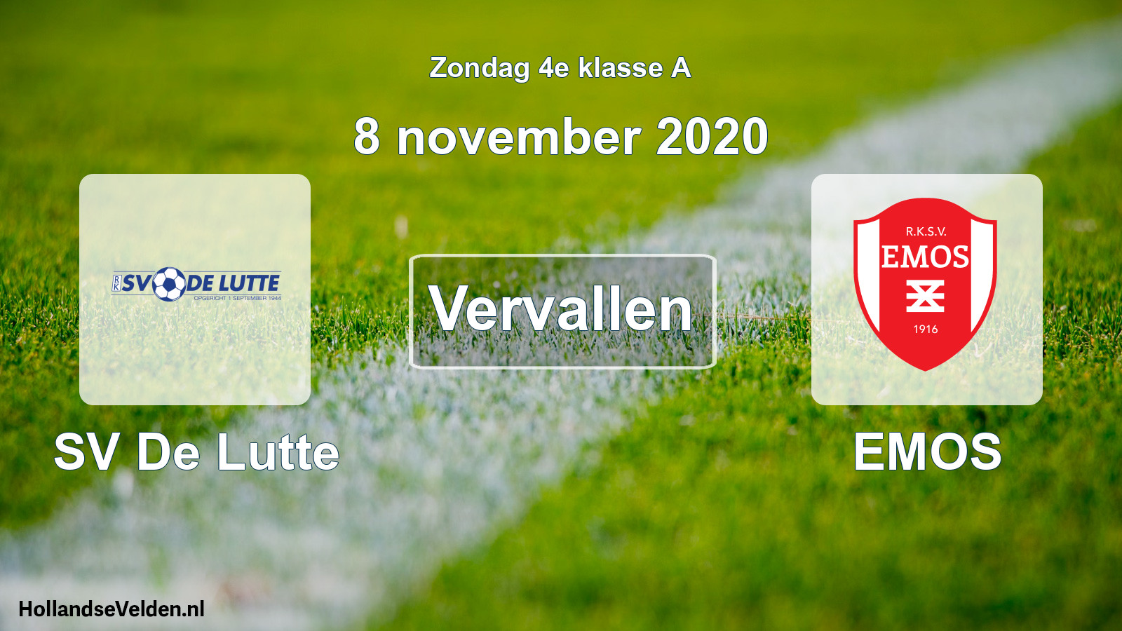 Scheduled Match: SV De Lutte - EMOS (8 November 2020)