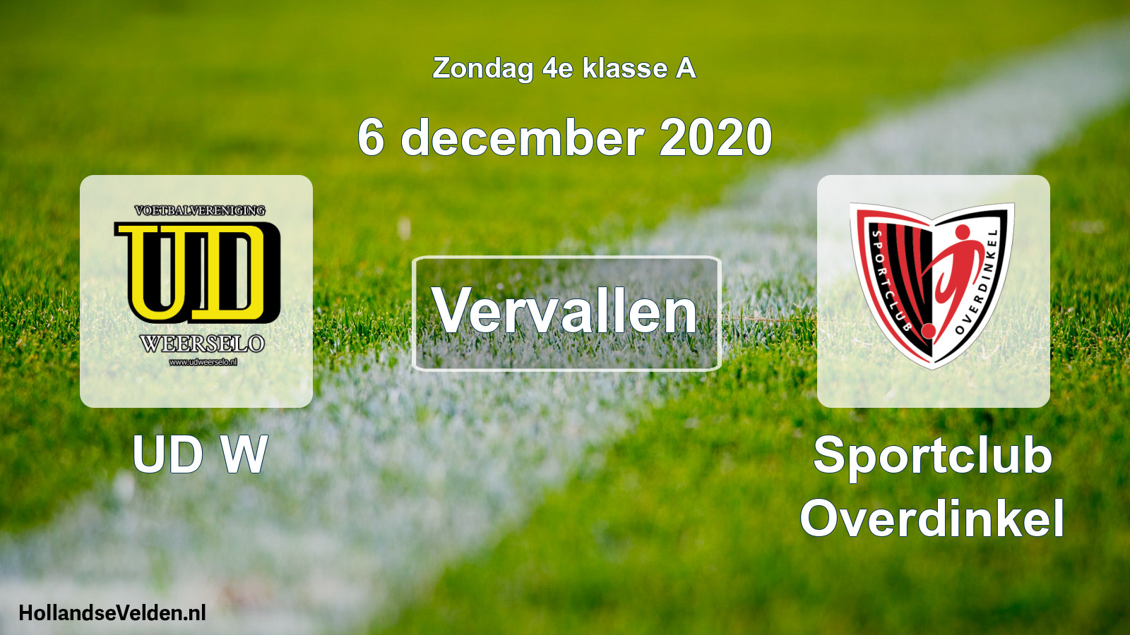 Scheduled Match: UD W - Sportclub Overdinkel (6 December 2020)