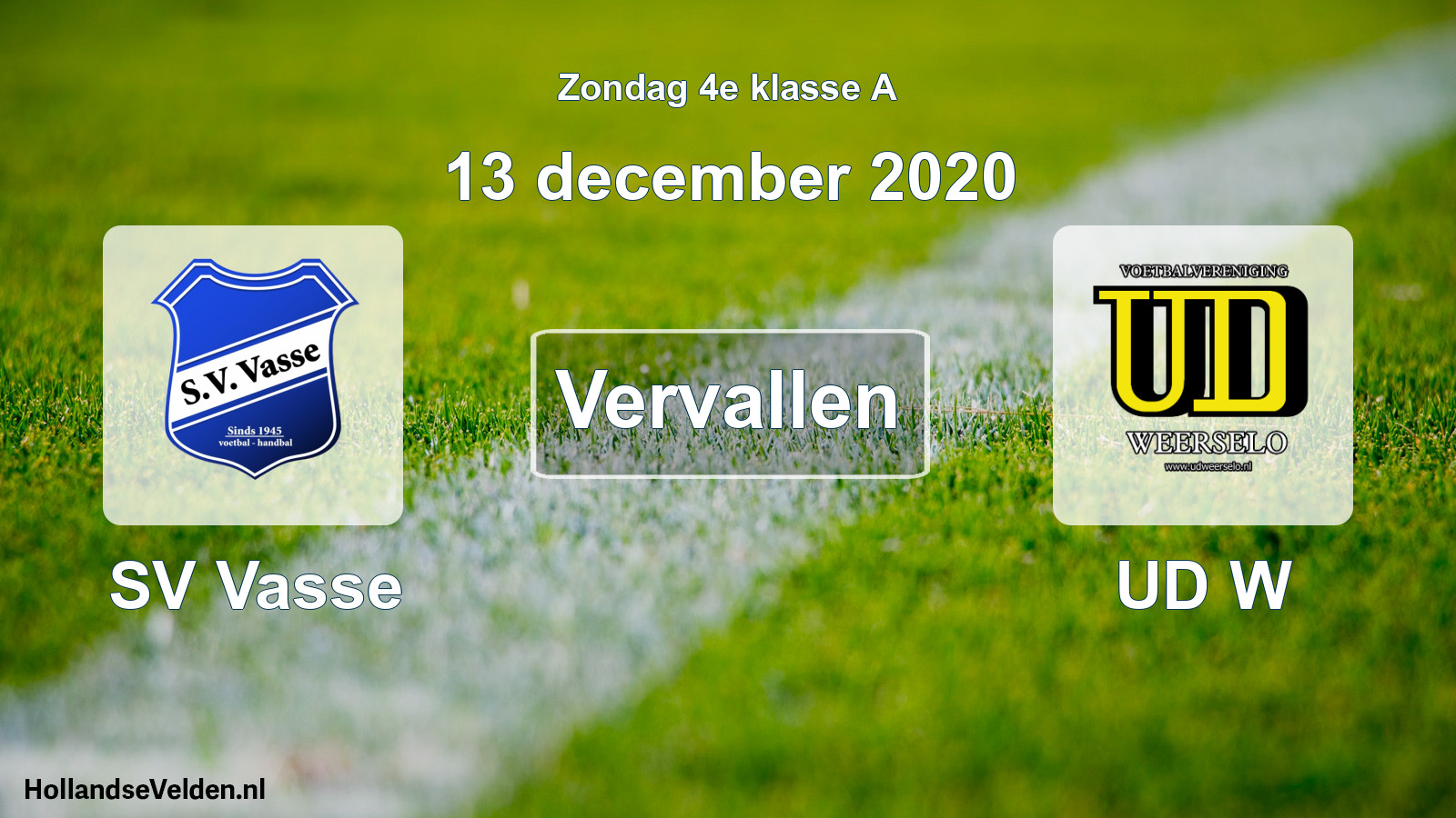Scheduled Match: SV Vasse - UD W (13 December 2020)