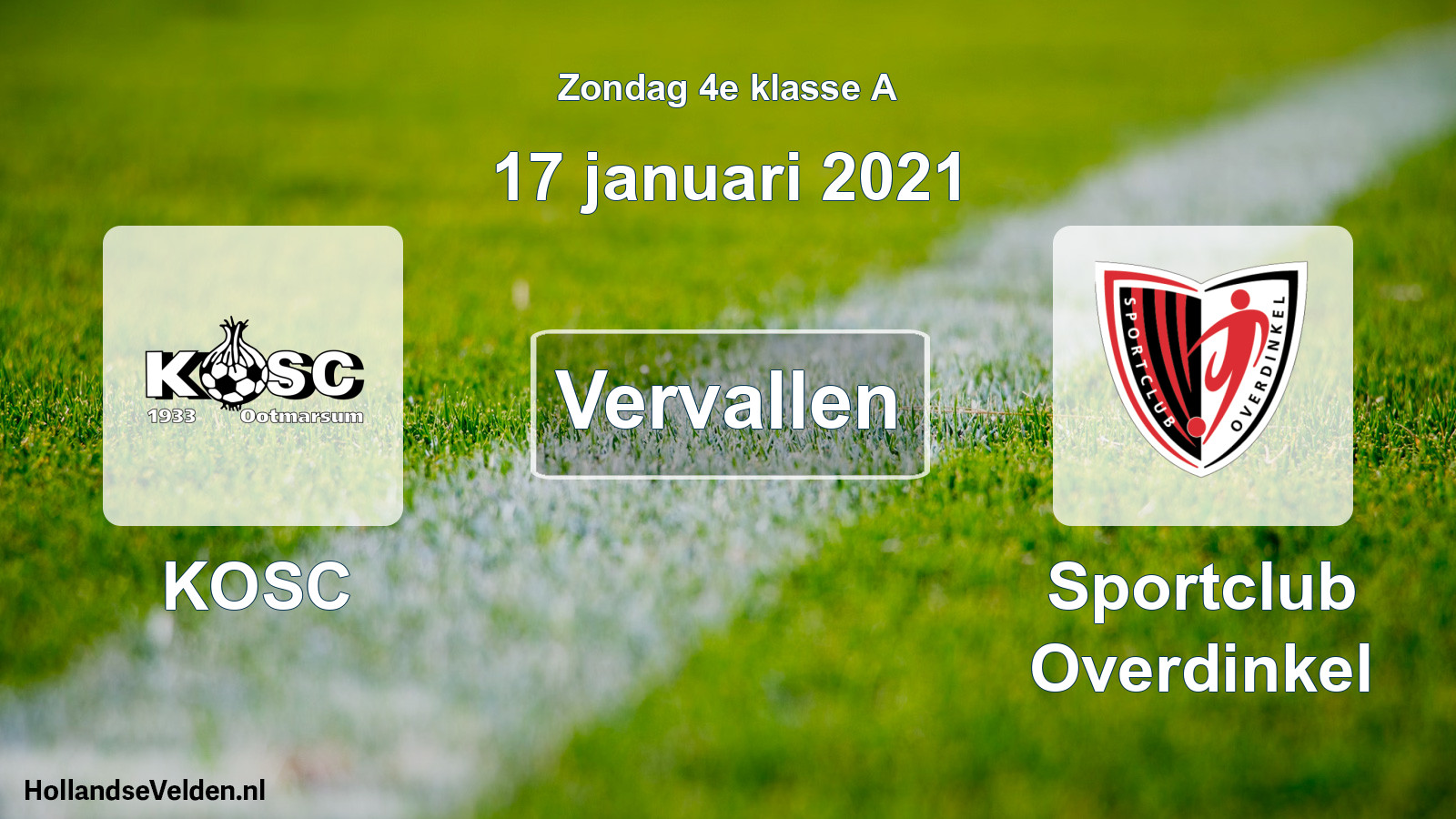 Scheduled Match: KOSC - Sportclub Overdinkel (17 January 2021)