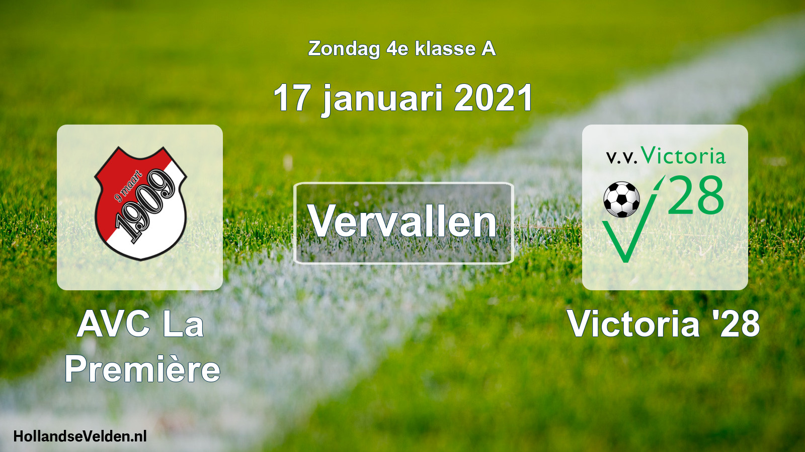 Scheduled Match: AVC La Première - Victoria '28 (17 January 2021)