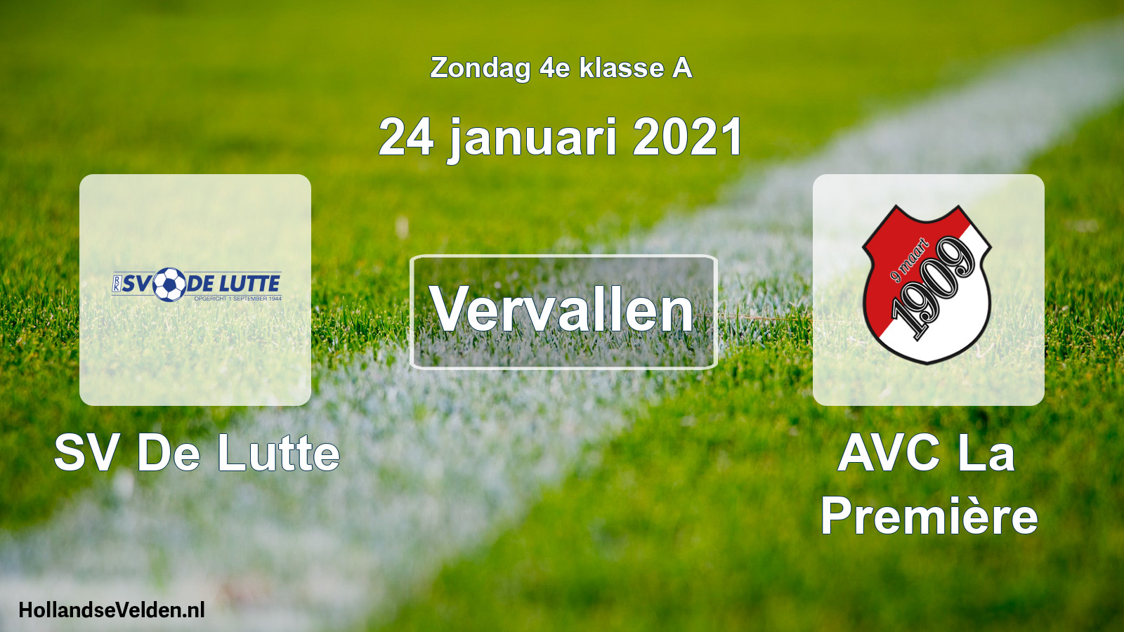 Scheduled Match: SV De Lutte - AVC La Première (24 January 2021)