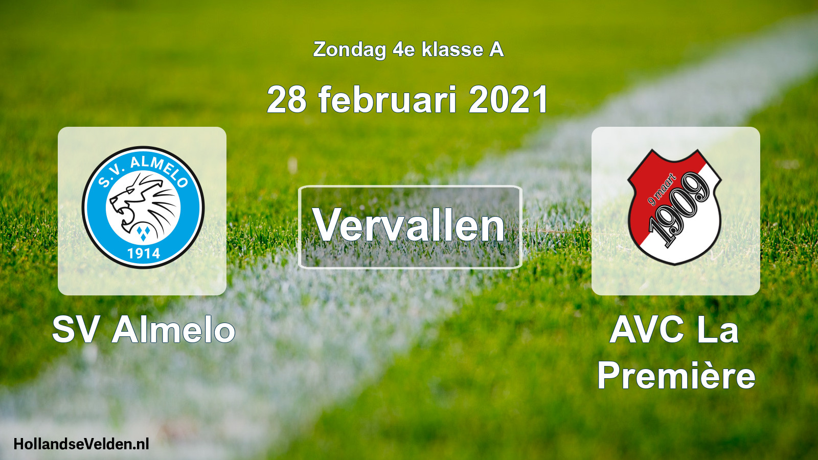 Scheduled Match: SV Almelo - AVC La Première (28 February 2021)