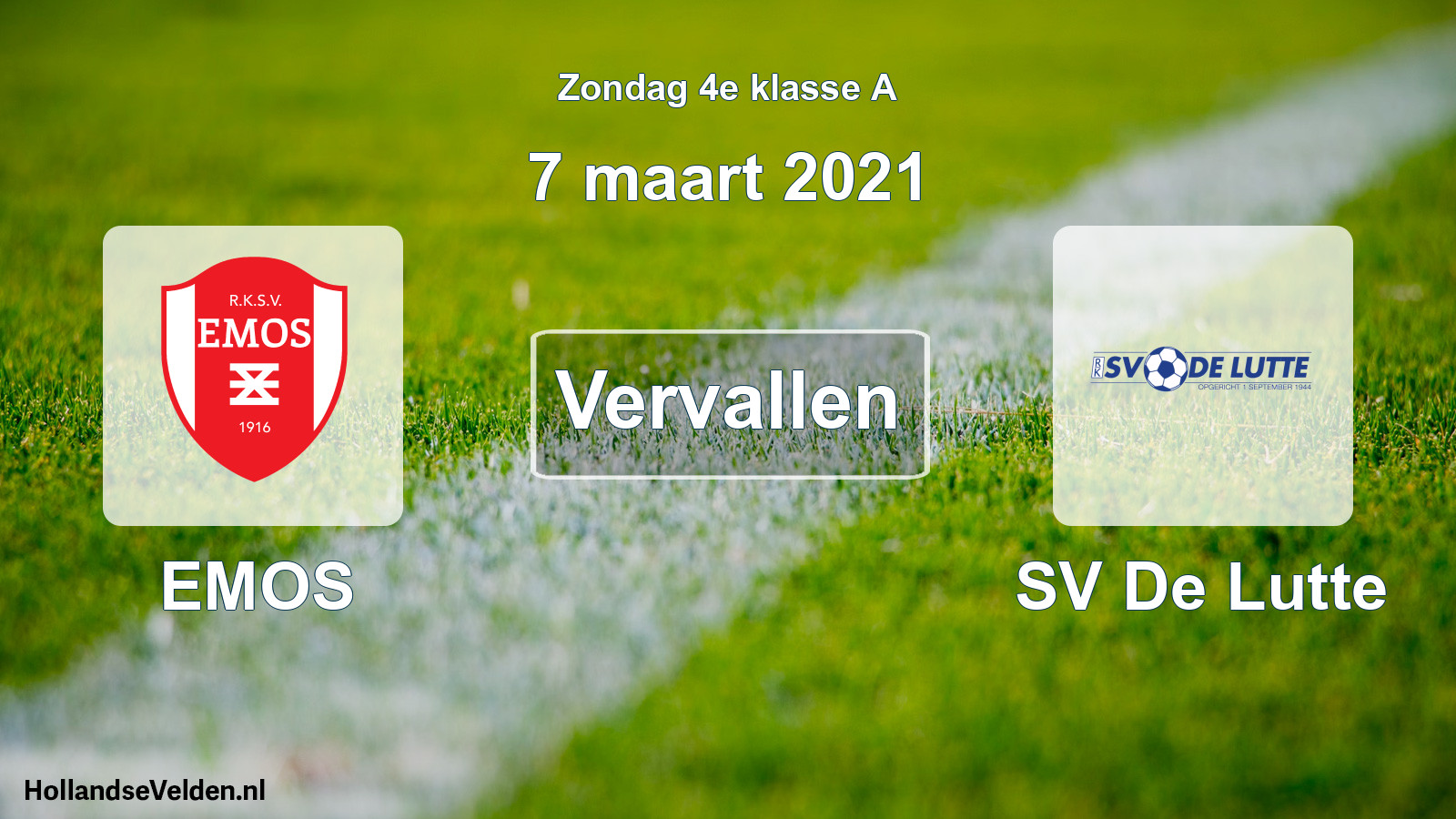 Scheduled Match: EMOS - SV De Lutte (7 March 2021)