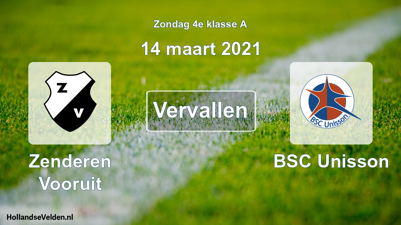 Scheduled Match: Zenderen Vooruit - BSC Unisson (14 March 2021)