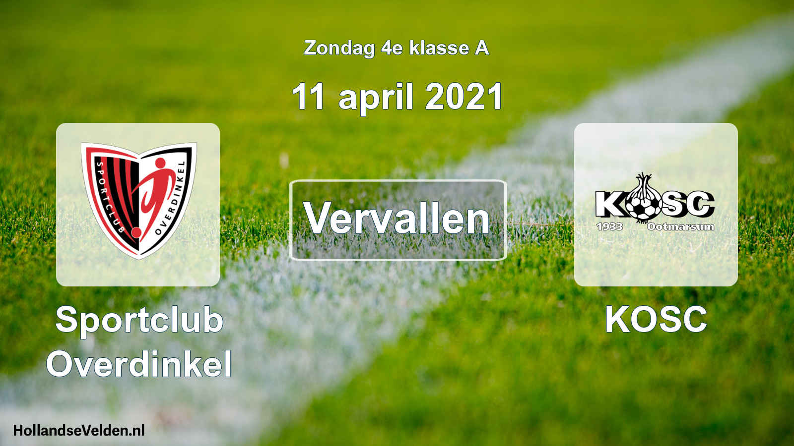 Scheduled Match: Sportclub Overdinkel - KOSC (11 April 2021)