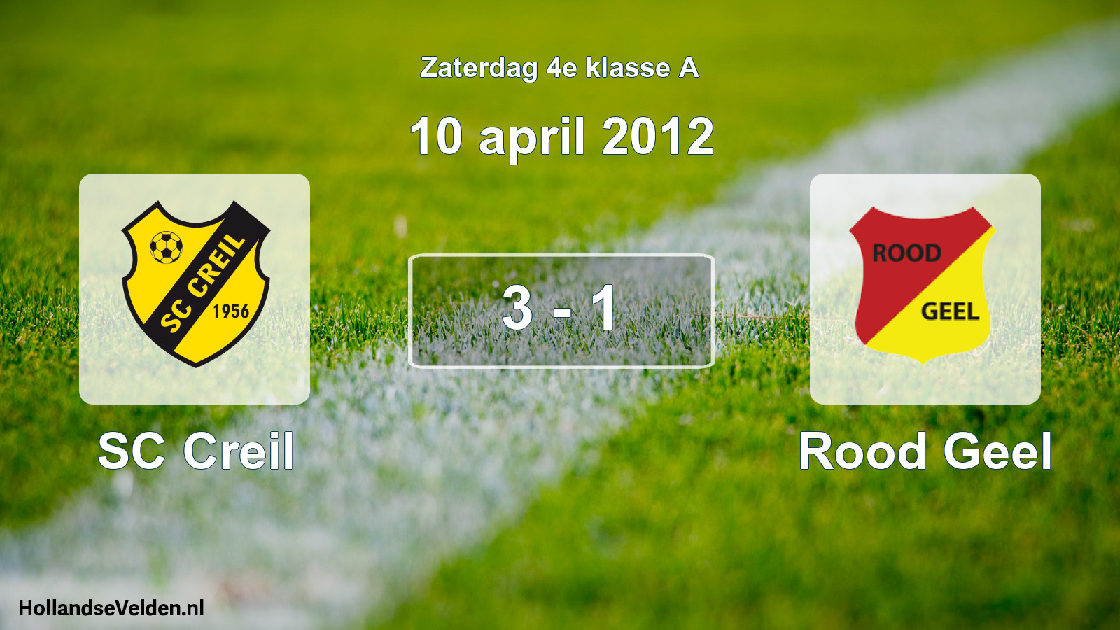 Total number of matches played: SC Creil - Rood Geel 3 - 1 (10 April 2012)