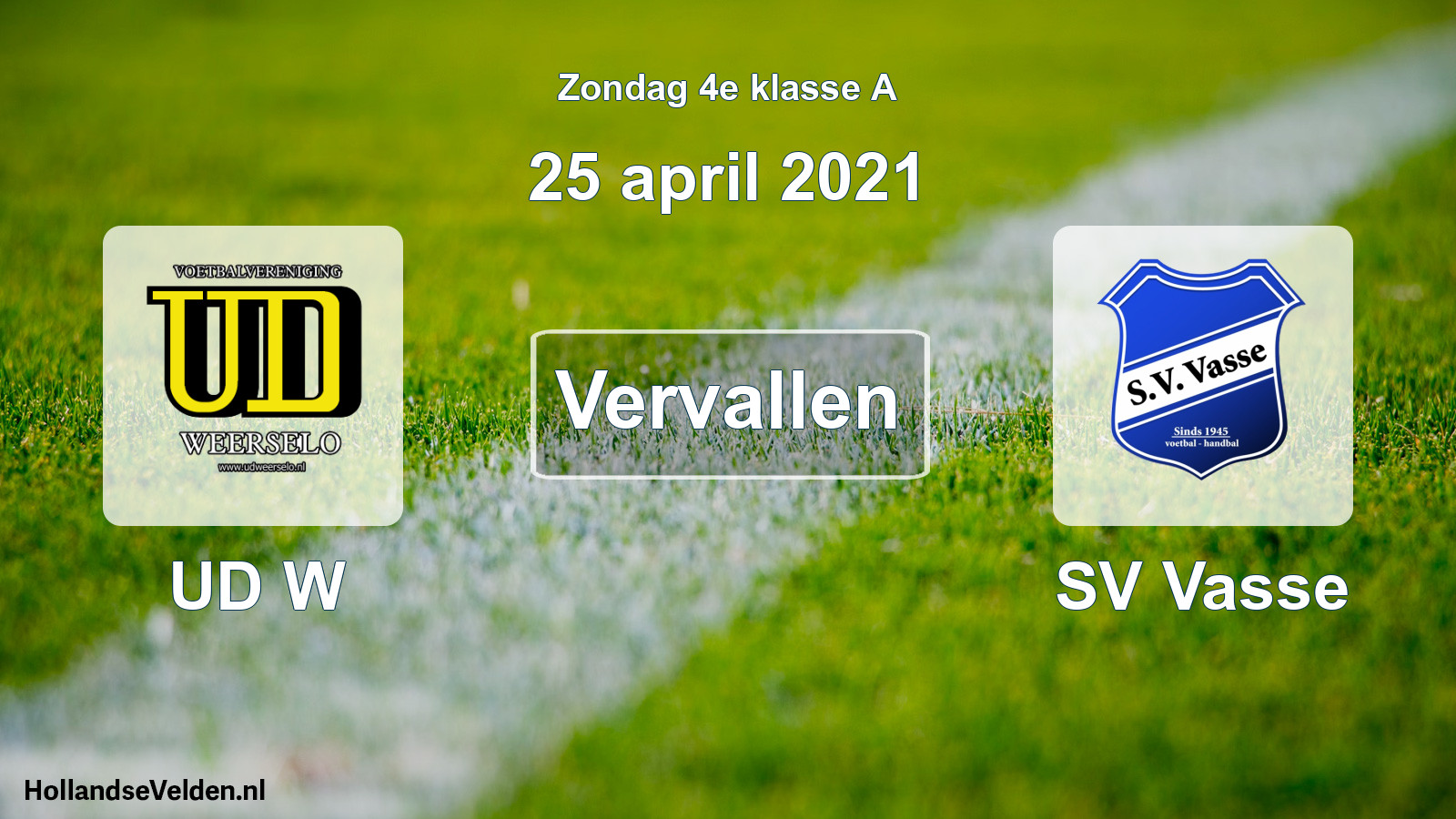 Scheduled Match: UD W - SV Vasse (25 April 2021)