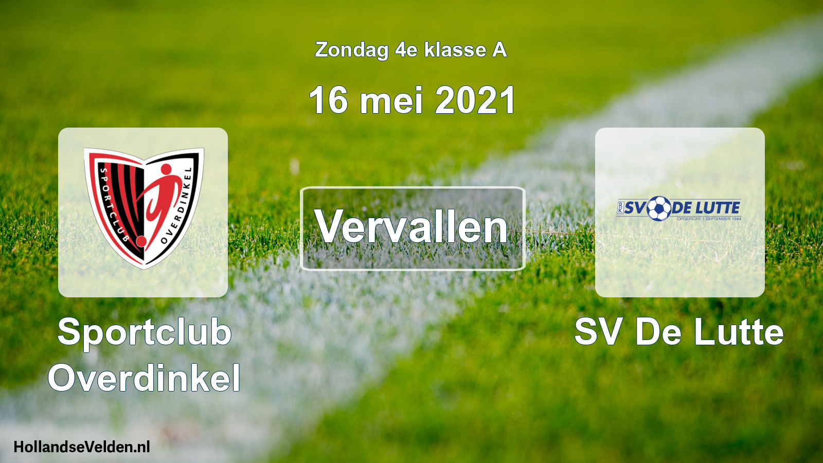 Scheduled Match: Sportclub Overdinkel - SV De Lutte (16 May 2021)