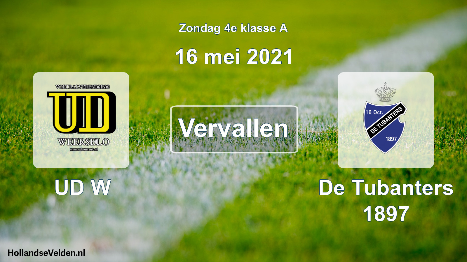 Scheduled Match: UD W - De Tubanters 1897 (16 May 2021)
