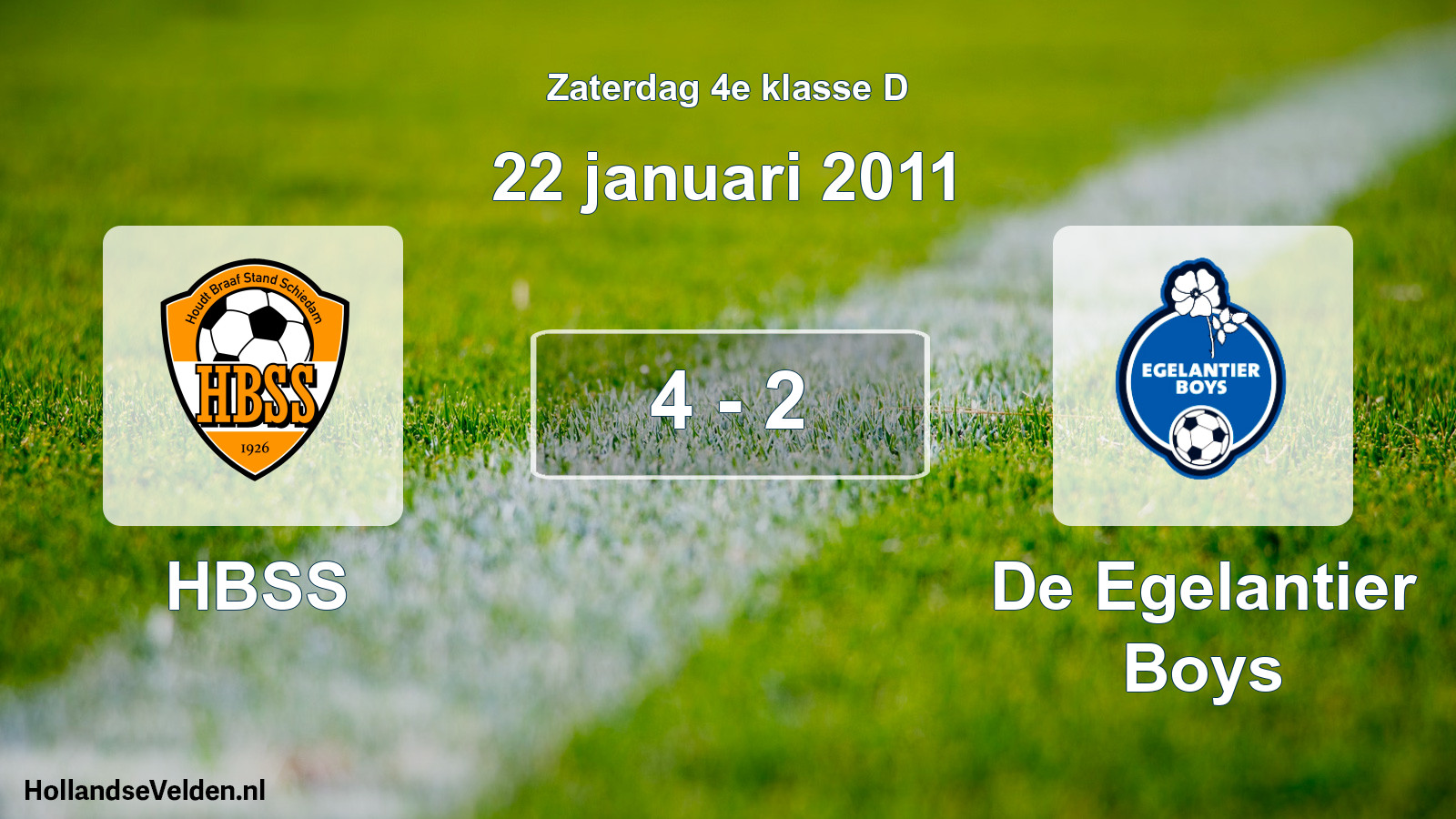 Total number of matches played: HBSS - De Egelantier Boys 4 - 2 (22 January 2011)