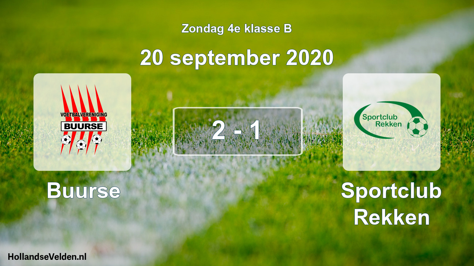 Total number of matches played: Buurse - Sportclub Rekken 2 - 1 (20 September 2020)